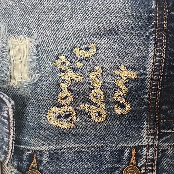 Sandrine Rose by Free People boys dont cry distressed jean jacket size m… - Picture 4 of 8